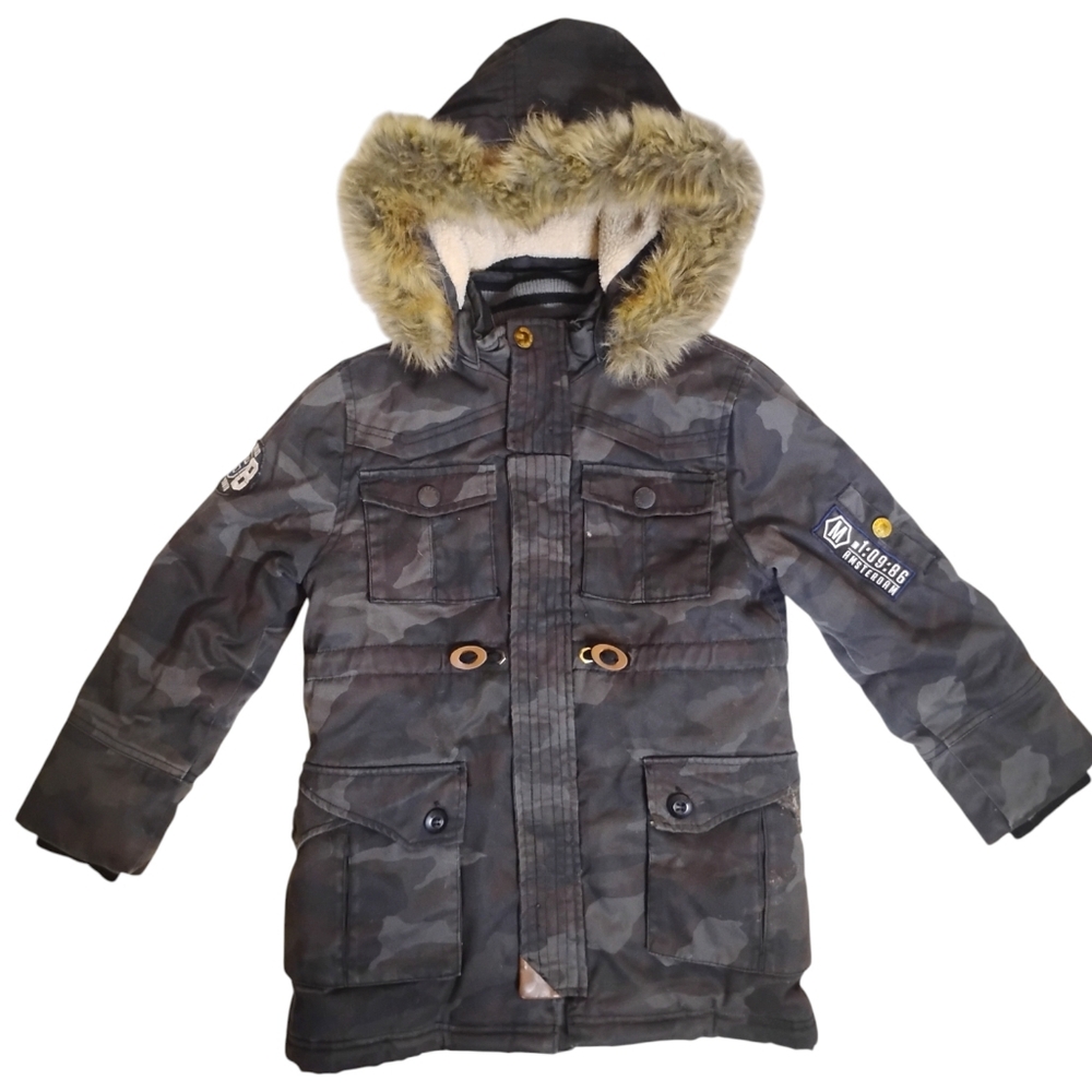 MEXX - Youth Camouflage Wintet Parka with Faux Fur Lined Hood
